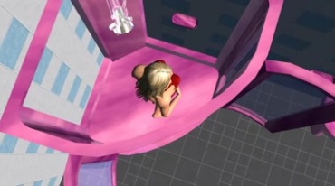 性感女孩在浴室淋浴房全方位3D展示视频素材