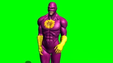 超级英雄搔首弄姿绿屏抠像影视特效视频素材