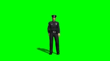 警察指挥交通动作绿屏抠像影视特效视频素材