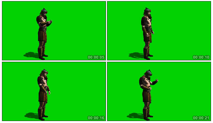 士兵角斗士大力士武士绿屏抠像影视特效视频素材