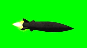 导弹飞行姿态绿幕抠像影视特效视频素材