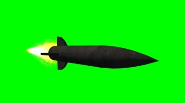 导弹飞行姿态绿幕抠像影视特效视频素材