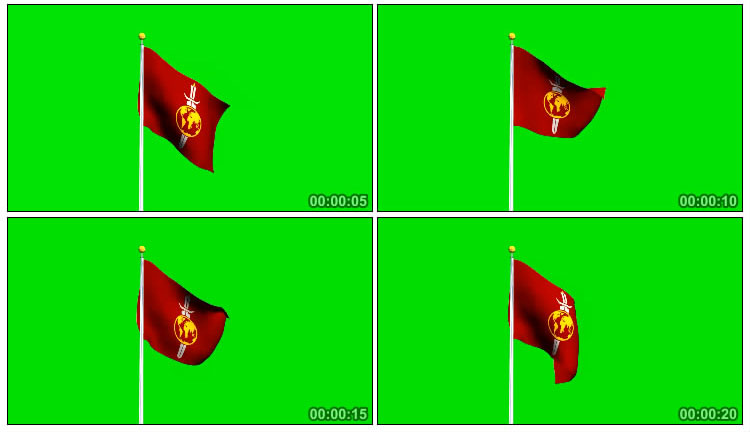 星际迷航中的人族帝国旗帜飘扬绿屏抠像影视特效视频素材