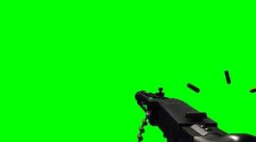 机关枪全自动连续射击绿屏抠像影视特效视频素材