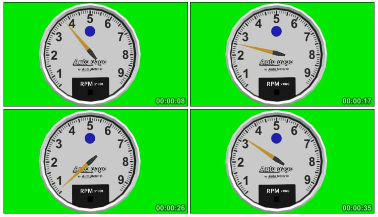 转速表速度表码表绿屏免抠像特效视频素材