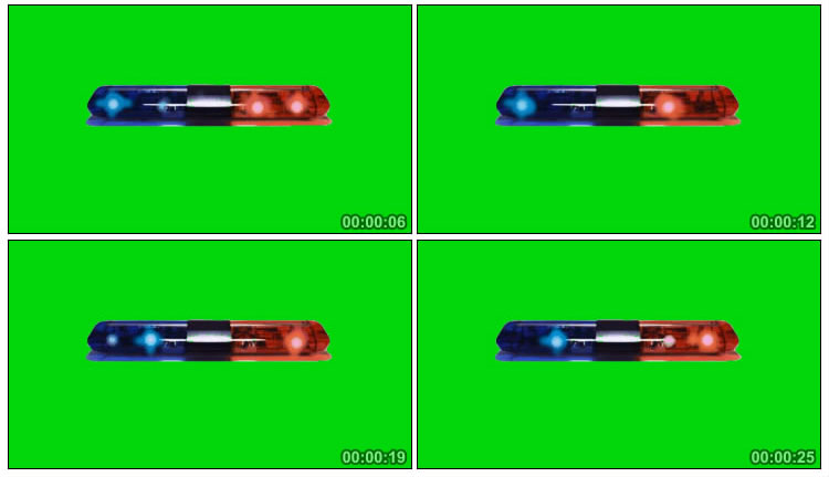 警灯红蓝光闪烁绿屏抠像影视特效视频素材