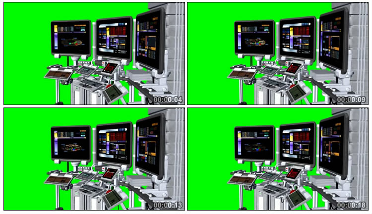安全监控站仪器绿屏抠像影视特效视频素材