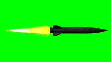 导弹喷射火焰飞行绿幕抠像影视特效视频素材