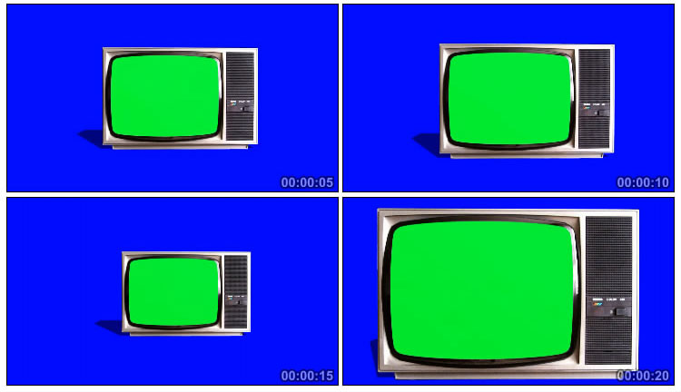 老电视绿色屏幕透明抠像特效视频素材