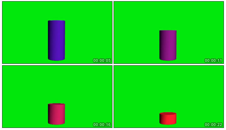 柱状圆柱体长短颜色变化绿屏抠像特效视频素材
