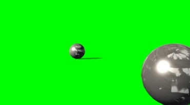 两个金属球相撞弹开绿屏免抠像特效视频素材