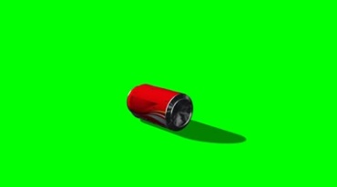 Coca Cola可口可乐红色易拉罐掉地上绿屏抠像特效视频素材