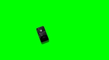 IPhone 4S掉落地上摔碎面板碎屏绿屏抠像影视特效视频素材