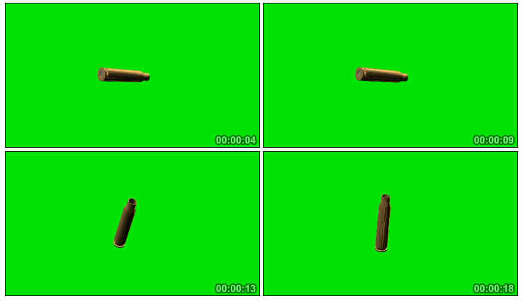 步枪弹壳迸飞动画绿屏抠像影视特效视频素材