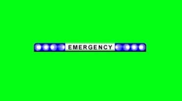 蓝色警报灯光转动闪烁绿屏抠像特效视频素材