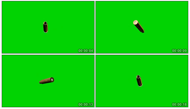 步枪子弹壳迸飞翻转绿屏抠像影视特效视频素材
