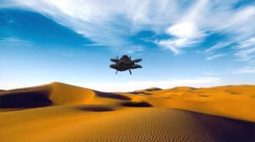 UFO外星飞船在沙漠上空飞行视频素材