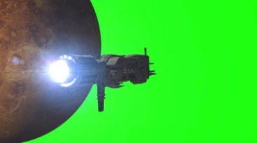星际迷航太空飞船航行星球背景绿屏抠像影视特效视频素材