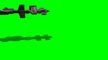宇宙飞船战舰飞行绿布抠像影视特效视频素材