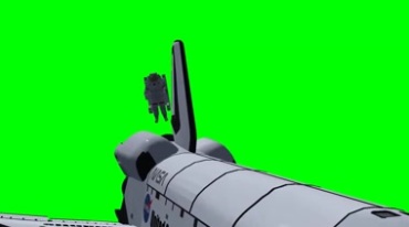 航天飞机宇航员绿幕免抠像影视特效视频素材