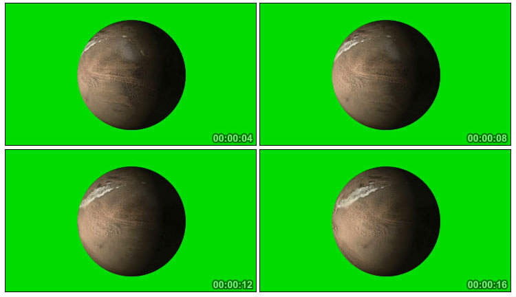 行星自转星球旋转绿幕免抠像影视特效视频素材