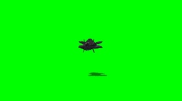 宇宙战舰战斗飞船飞远绿幕抠像影视特效视频素材