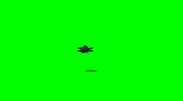 宇宙战舰战斗飞船飞远绿幕抠像影视特效视频素材