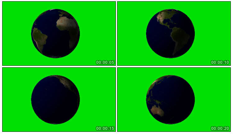 地球旋转自转绿屏免抠像影视特效视频素材