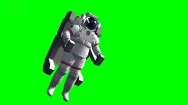 舱外宇航员航天员绿屏免抠像影视特效视频素材