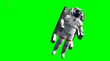 舱外宇航员航天员绿屏免抠像影视特效视频素材