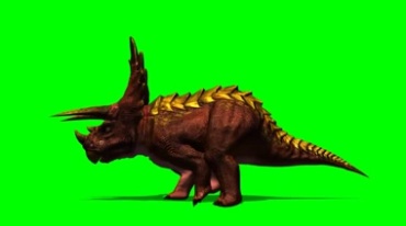 小短腿恐龙笨拙奔跑绿布抠像影视特效视频素材