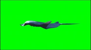 扁平蝙蝠鱼裙边游动动画绿屏抠像影视特效视频素材