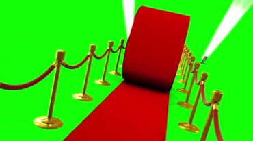 红毯铺设贵宾通道绿屏免抠像影视特效视频素材