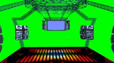 酷炫灯光音响舞台绿屏背景抠像特效视频素材