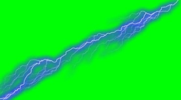 闪电劈中长长的闪电绿屏抠像影视特效视频素材