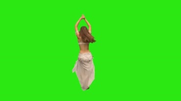 真人美女跳肚皮舞绿屏抠像影视特效视频素材