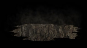 地面坍塌出深坑塌陷动画黑屏抠像透明通道影视特效视频素材