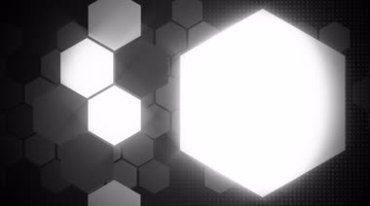 六角形组合图形发光透明光源黑白抠像特效视频素材