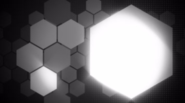 六角形组合图形发光透明光源黑白抠像特效视频素材