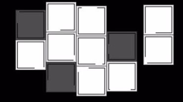 小格子方块组合拼接透明闪烁黑白抠像通道视频素材