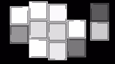 小格子方块组合拼接透明闪烁黑白抠像通道视频素材
