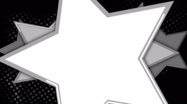 五角星几何图形旋转黑白图案透明抠像特效视频素材