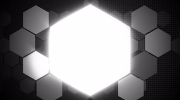 六边形组合图形光镜透明闪烁黑白抠像特效视频素材