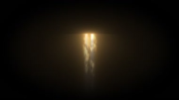 火箭导弹飞弹飞行底部喷射尾焰影视后期特效视频素材