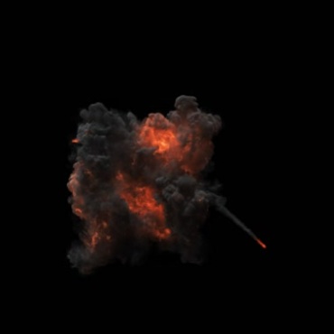 空中爆炸火焰升起火球火团黑屏抠像特效视频素材