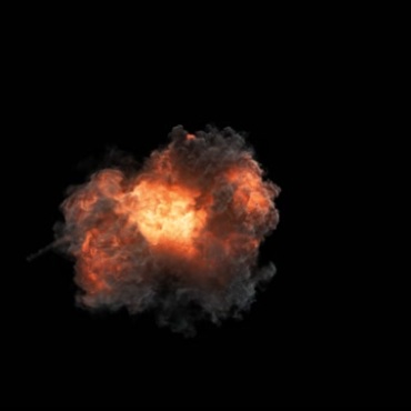 空中爆炸火焰火团合成特效视频素材