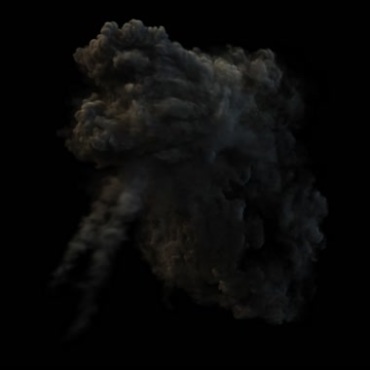 空中爆炸大火球火团烟雾黑屏抠像特效视频素材