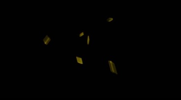 金色方块金块迸飞黑屏特效视频素材