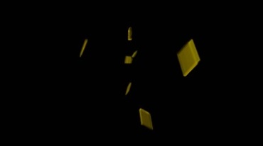 金色方块金块迸飞黑屏特效视频素材