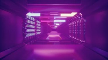 动感空间紫色灯光穿梭视频素材
